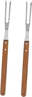 2pcs Stainless Steel Barbecue Forks with Handle Premium Skewer Tools for Outdoor Grilling and Kebab Cooking High Temperature Resistant BBQ Accessories