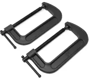 WEN CLC630 Heavy-Duty Cast Iron C-Clamps with 6-Inch Jaw Opening and 2.75-Inch T