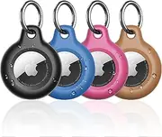 Supfine Waterproof Airtag Holder,4 Pack Air Tag Keychain,Full Body Protective Tracker Case with Loop Key Ring for Apple Tags,IPX8 Airtags Cover for Wallet,Luggage,Cat,Dog,Pets,for Item Finder