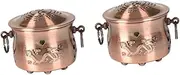 KOMBIUDA 2pcs Box Moxibustion Pot Moxibustion Can Scraping Moxa Burner Moxa Pot Moxa Stick Burner Moxibustion Case Moxa Supply Moxibustion Jar Aluminum Imitation Antique Copper