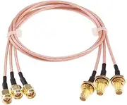RFaha 3pcs RF Coaxial Coax Assembly SMA Male to SMA Female 50cm 20in WiFi Antenna Extension Cable(F142-3)