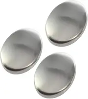 Mikinona Set of 3 Stainless Steel Soap Bars Odor Absorber for Kitchen Odor Remover for Cooking Smell Eliminating Hand Washer Dishwasher Safe