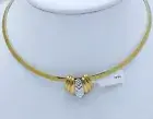 14K TWO TONE GOLD ITALIAN STAMPATO DESIGN HANDMADE SLIDE PENDANT NIB # J501