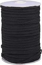 ULDIGI 1 Roll Black Elastic Band 6mm x Flat Stretch Ribbon for Clothing Accessories Shoelaces Trousers and Waistbands