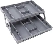 Multi Tier Drawer Organizer, Storage Organizer Tray Bins with Adjustable Compartments Storage Trays, Multi Level Collapsible Expandable Desk Organizer Trays for Make Up, Jewelry