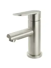 Meir Bathroom Basin Mixer Tap Round Paddle Brushed Nickel MB02PD-PVDBN
