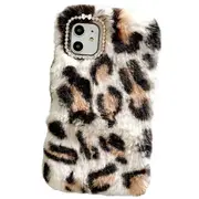 2PC For iPhone 11 Pro Max Plush Leopard Print Phone Protect Case