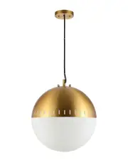 JONATHAN Y Remy 15.75in Adjustable Mid-Century Globe LED Pendant