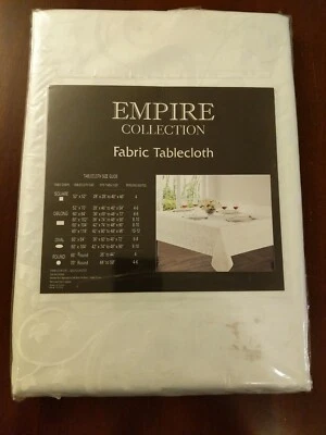 EMPIRE COLLECTION White Jacquard Tablecloth 60" x 84" OBLONG - NEW