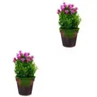 2 Pack Plants Artificial Pot Lifelike Greenery for Home Office