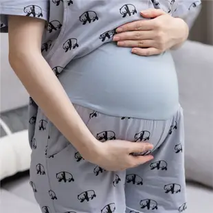 Mamamia孕婦裝 超Q熊貓居家哺乳孕婦裝 M~L 哺乳套裝 喂奶衣 短袖 哺乳衣 月子服 孕婦裝[A1847]