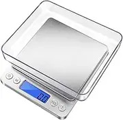 Digital Food scales for kitchen scales digital weight food,3000g/0.1g High-precision electronic scale grams and ounces, Scale for food with LCD Display&Tray, Baking scale for Cooking(Battery Included)