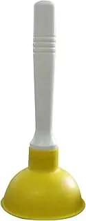 Coralpearl Hand Drain Plunger Small Force Pump Cleaner Plumber Helper Unclogger Tool Short Little Clog Remover for Kitchen Sink, Bathroom Toilet, Shower Tub in 4 Inch Cup 9" Bar Handle (Yellow)