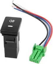 AMGHCGTEEW DC 12V Front/Rear Fog Light Push Switch 4 Wire Button Fit for Toyota Camry Prius Corolla Yaris Ralink(Front)