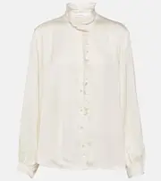 [Velvet] Velvet Ruffled satin blouse AU 16 neutrals