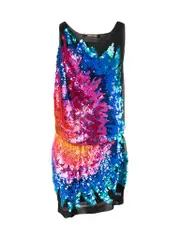 Sequinned Chiffon Georgette Mini Dress