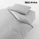 【MUJI 無印良品】柔舒水洗棉床包/S/灰色