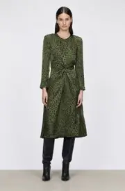 NWT, Green Pebble Print, Midi Dress RRP $350.00 Veronika Maine Size : 6
