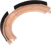 ERINGOGO 2Pcs Wooden Train Track Accessories DIY Curved Railway Track for Educational Wooden Creative Play for Fine Motor Skills Development