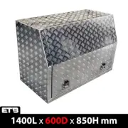 1400x600x850mm Checker Plate Full Door Aluminium Toolbox