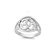 Sterling Silver .925 Om Ohm Aum Round Ring Sizes 5-10