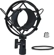 Boseen Microphone Shock Mount Mic Holder, Anti-Vibration Suspension Shock Mount Mic Holder Clip for 43mm-47mm Diameter Condenser Microphone