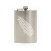Flight Evolution - Zeppelin Blimp 19th Century Transport -8 oz etched flask