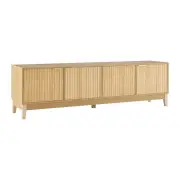 Design Square Raul Lowline Entertainment Unit TV Stand 180cm 4-Doors Oak