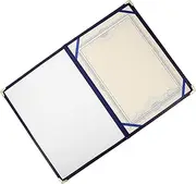 Veemoon Multi Use Certificate Cover Elegant Leather Holder for Awards Diplomas Achievements Protects Displays Graduation Participation Certificates for Ceremonies Blue Design