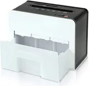 Mini Desktop Paper Shredder | Electric Office Desk Shredder (3×10mm) P-4 High-Security | 4X A5Folded Sheets at a Time | 2.5 Litre Bin