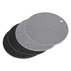 4pcs Silicone Table Trivet Mat Non-Slip Heat Resistant Pad-Black+Light Grey