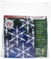 The Beadery Holiday Beaded Ornament Kit-Light Sapphire Snowflake Makes 6