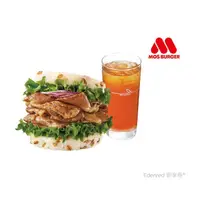 在飛比找momo購物網優惠-【MOS 摩斯漢堡】C135超級大麥薑燒珍珠堡+冰紅茶L(好