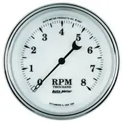 Autometer Old Tyme White II Tachometer Electric In Dash - 8,000 RPM, 3 3/8 Inch, AU1297