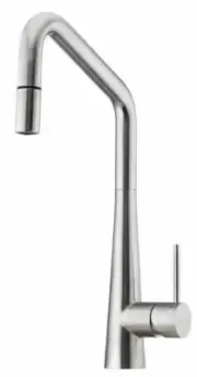 Oliveri ESSENTE SQUARE GOOSE NECK PULL OUT MIXER Lever Handle, Stainless Steel