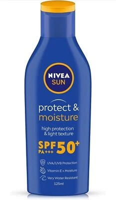NIVEA SUN Protect and Moisture 125ml SPF 50 Sunscreen| PA+++ UVA