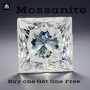 2.81 Ct GRA Certified Princess Cut Moissanite 8x8mm Loose Stone Buy 1 Get 1
