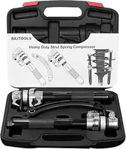 BILITOOLS 2-Piece Coil Spring Compressor Tool Heavy Duty Macpherson Strut Spring Compression Set with Safety Jaws and Holder, Max Load.2645LB