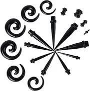[SAFIGLE] Acrylic Gauge Kit 54pcs Ear Jewelry Set for Ear Stretching Tunneling Cone