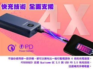 (免運費)ADATA 威剛 P20000QCD 行動電源 移動電源 快充 2.1A 充電器