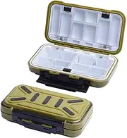 Fishing Lure Box, Waterproof Portable Lightweight Tackle Storage Box with Rubber Shock Absorber, Plastic Fishing Accessories Box for Angler (Green S)