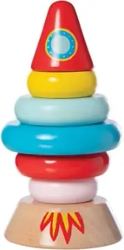 Manhattan Toy Stacker Rocket Baby and Toddler 7 Piece Magnetic Wooden