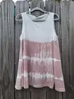 She + Sky Tie Dye Sleeveless Flowy Tank Top in Mauve Pink