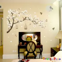 在飛比找蝦皮商城優惠-【橘果設計】梅花與鳥籠 壁貼 牆貼 壁紙 DIY組合裝飾佈置