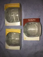 McDonalds COKE set of 3 glasses 50 Years Wobbling cup Big Mac Cheese Seed glass