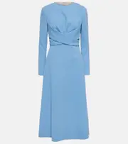 [Emilia Wickstead] Emilia Wickstead Elta crêpe midi dress AU 16 blue