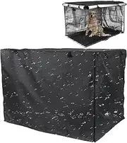 Large Dog Crate Cover, Double Door Dog Crate Cover, Polyester Pet Kennel Cover, Cloth Silver Coated Protective Crate Cover, Waterproof Anti-UV Dog Cage Cover, Private Cage Cover for Dog