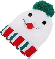 [OATIPHO] 1 PC Kids Knitted Hat Children Warm Hat Xmas Hat Children Warm Supply White