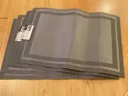 Set of 4 Same Textilene Placemats (12"x18") MULTICOLOR GRAY HomeStyle