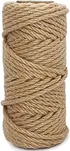 Leecogo 6mm Jute Rope, 66 Feet 4 Ply Heavy Duty and Thick Twine Rope for Gardening, Crafting, Packing, Bundling and Home Decor